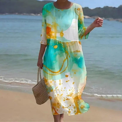 Bloemige Jurk Elegant Vrouwelijke Zomerjurk