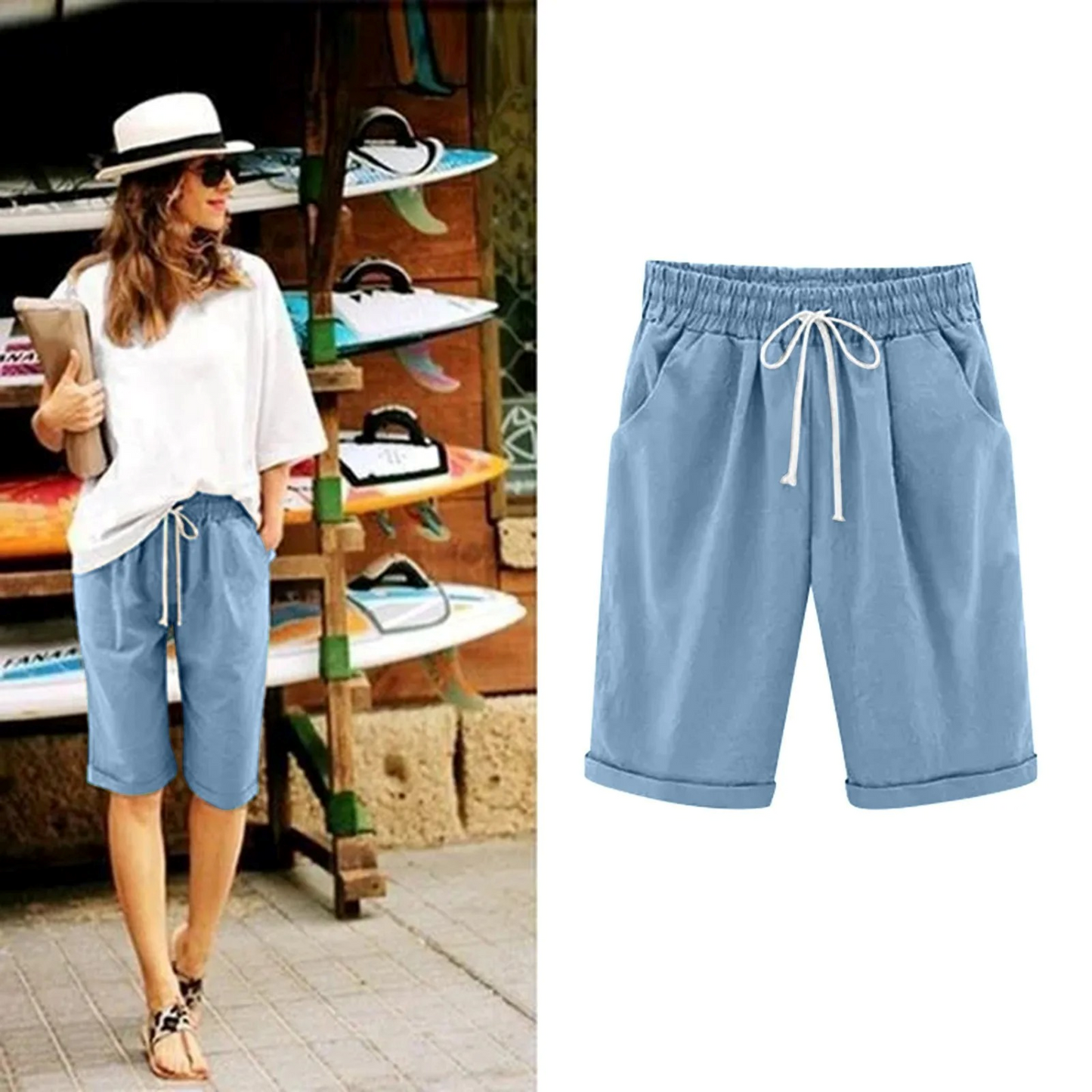 Dames Zomer Shorts Katoen Luchtige Comfortabele Broek