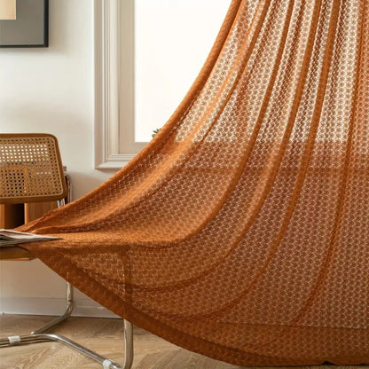 Gehaakte Gordijn Amber 150x99cm Bohemian Stijl Lichtfilterend Decoratief Raamgordijn Microvezel