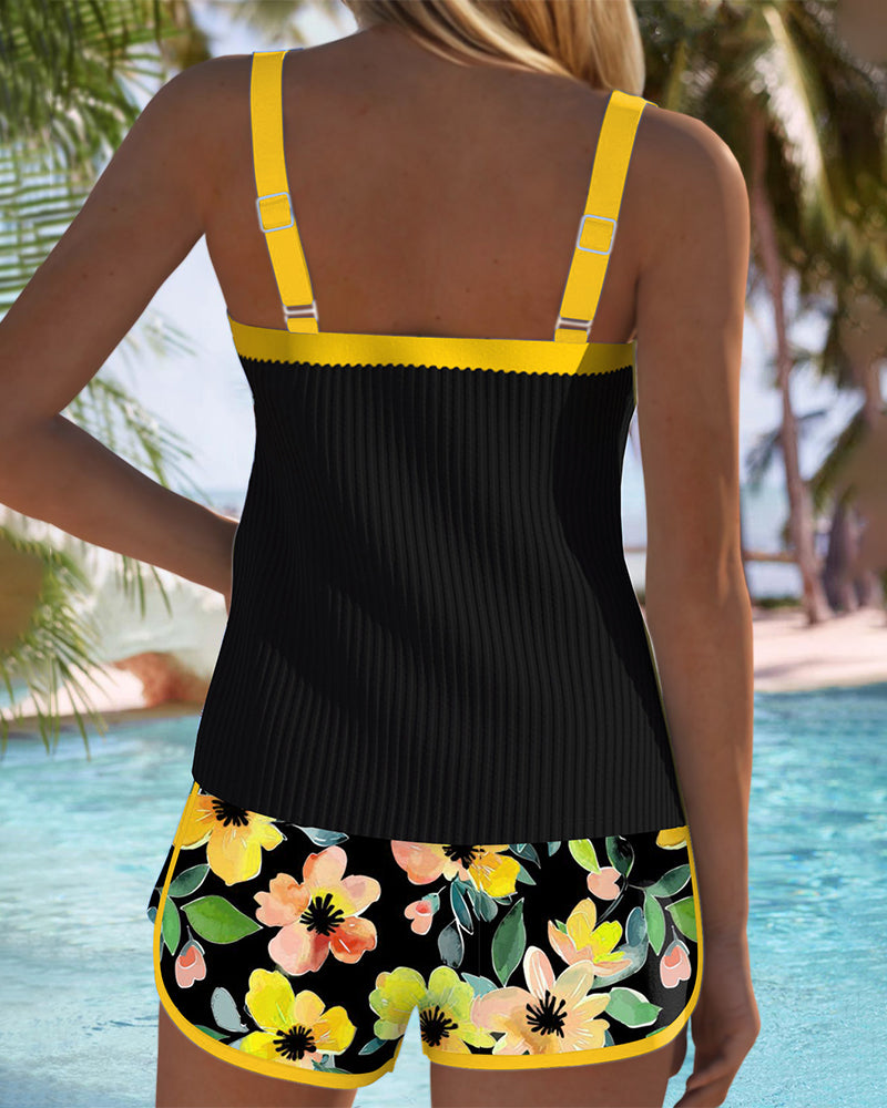 Dames Tweedelige Tankini Set Elegante Pasvorm