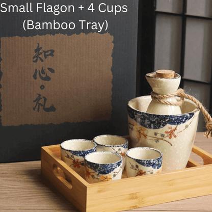 Japans Sakura Sake Serviesset met Karaf en Kopjes – Keramiek met Kersenbloesem Motief