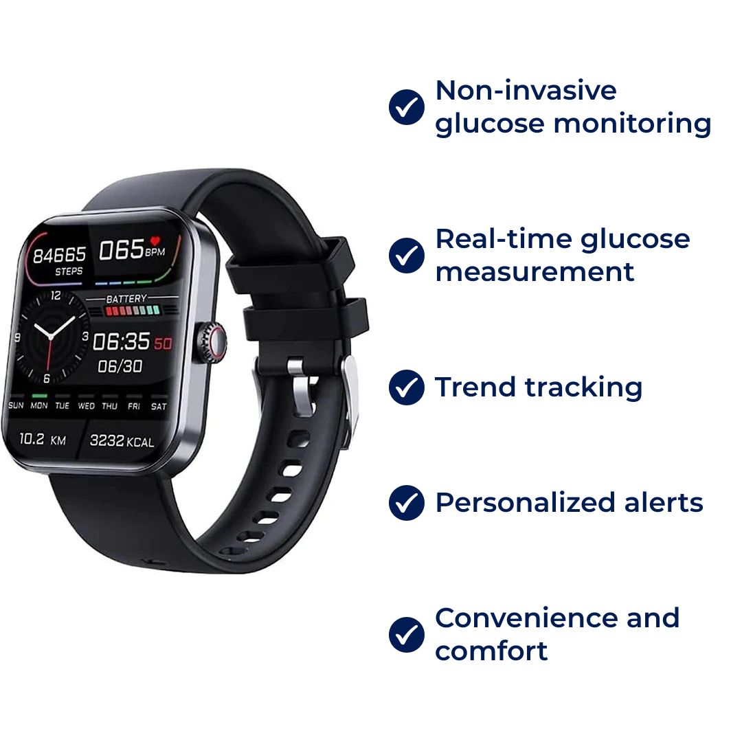 Non-Invasieve Glucosemeter Smartwatch met Realtime Monitoring en Trendanalyse voor Bloedsuikerbeheer