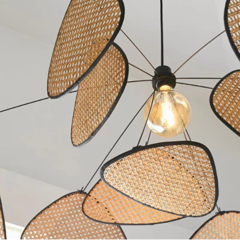 Hanglamp Rotan Handgeweven Zwart Naturel E27 Woonkamer Eetkamer Boho Scandinavisch