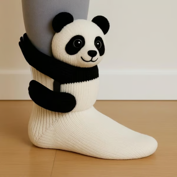 Dames Gebreide Socken met 3D Dieren voor Binnen