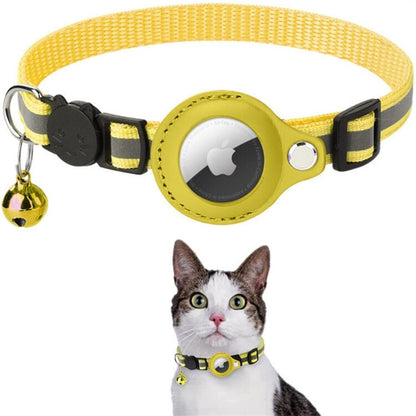 Veiligheidskat Halsband met Reflecterende Strepen en Snelsluiting | GPS Tracker Houder