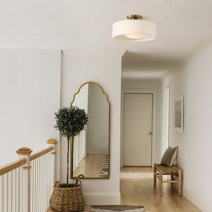 Keramische Plafondlamp Scandinavisch Design met Halfrond Porselein Kap