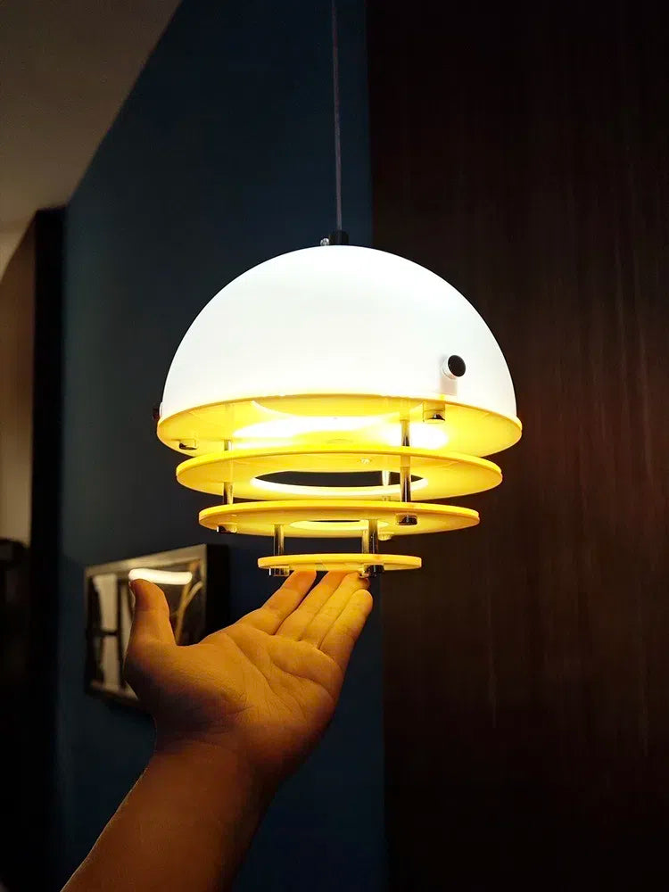 Stijlvolle Hanglamp Bauhaus Design Oranje-Wit Sfeerverlichting voor Moderne Interieurs