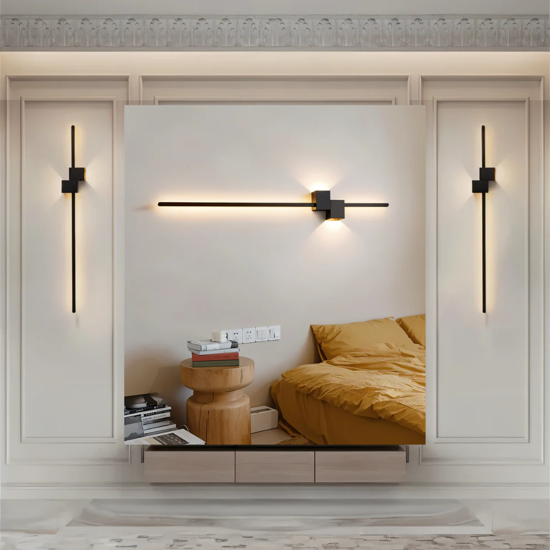 LED Wandlamp Modern Aluminium 62cm Warm Wit Zwart Wit Goud