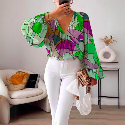 Vrouwelijke Blouse Bloemenprint Zomerse Stijl - StudioMarella