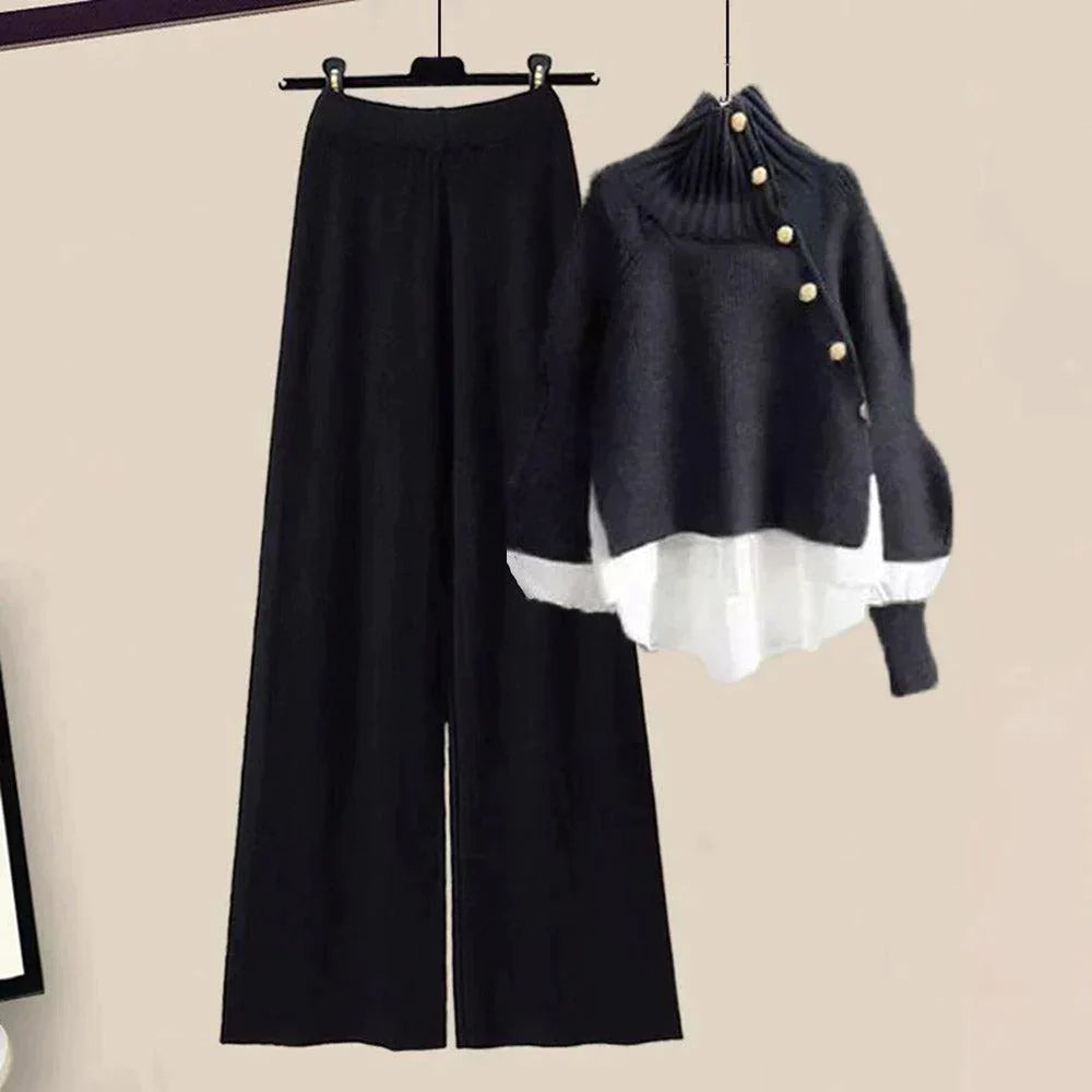 Dames Loungeset Zwart Wit Hoog Sluitend Comfortabel - StudioMarella