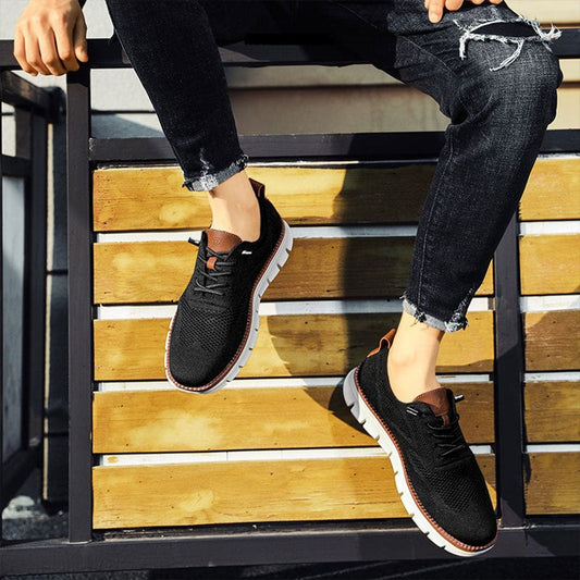 Herenschoenen Elias Comfortabel Veganistisch Leer Ergonomisch Ademend Licht Casual Elegant Zwart Olijf Bruin