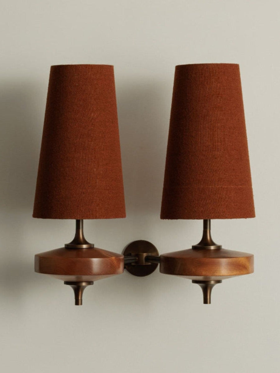Retro Wandlamp met Stoffen Kap – Vintage Verlichting voor Slaapkamer