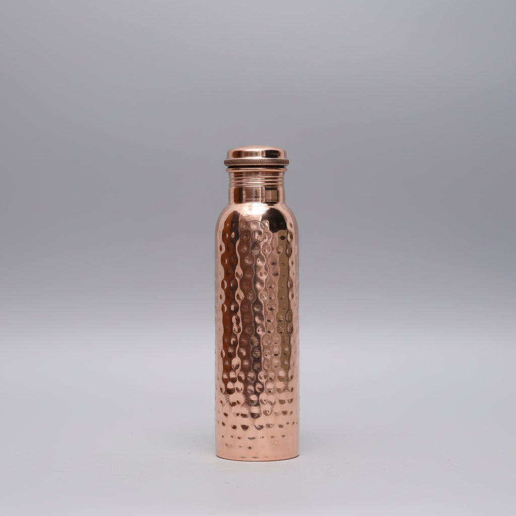 Koperen Waterfles 800ML Gehamerd – Ayurveda Drinkfles Puur Koper Lekvrij & Duurzaam