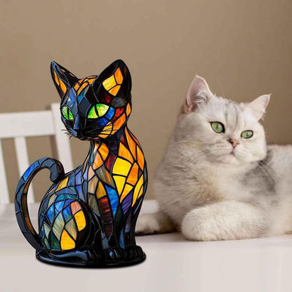 Handgemaakte Kattenlampe - Decoratieve Tafellamp met Warm Licht - Nachtlampje voor Dierenliefhebbers - Origineel Kado voor Verjaardagen en Feestdagen