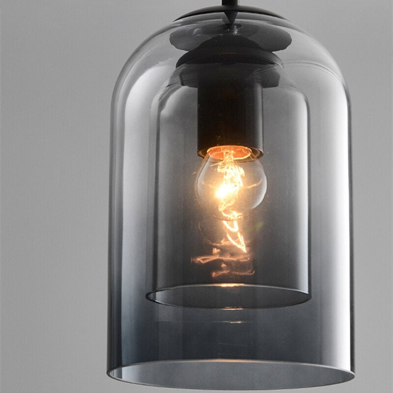 Dubbele Glazen Hanglamp Transparant Glas Nordic Design Scandinavisch Keukeneiland Eetkamer Woonkamer Modern Verlichtingsarmatuur Plafondverlichting E26/E27 Verstelbare Kabels Elegante Verlichting