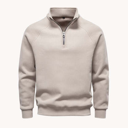 Heren Trui Katoenmix Quarter-Zip Casual Fit