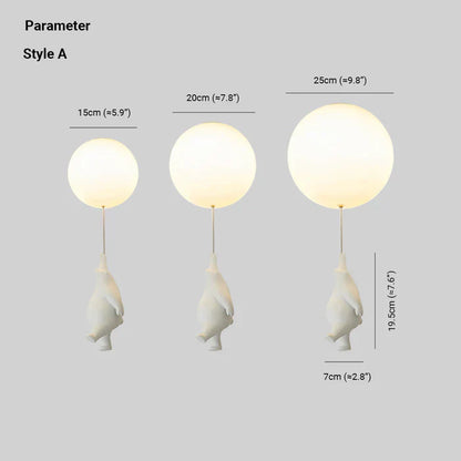 Kinderkamer hanglamp met beer en ballon, speelse plafondlamp met warm led licht voor slaapkamer en woonkamer