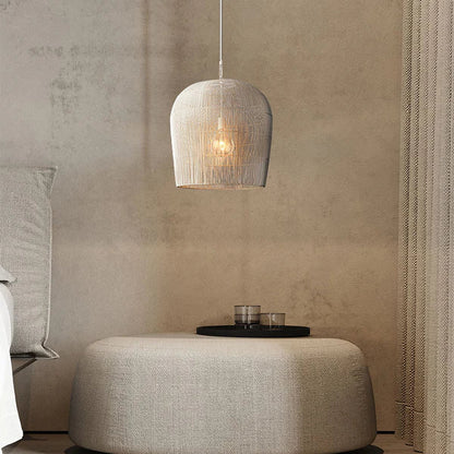 Japandi Rotan Hanglamp Handgeweven Wit Zwart Rond 31cm tot 61cm Eetkamer Woonkamer
