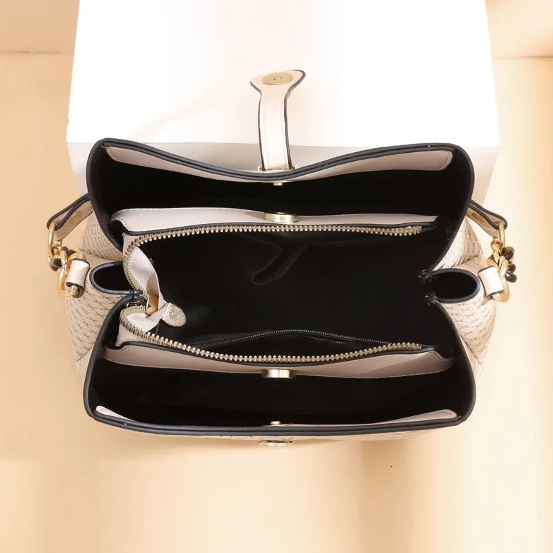 Handgemaakte Schoudertas Dames PU-leer Vintage Stijl Camel Zwart Bruin Dagelijks Gebruik Elegante Tas