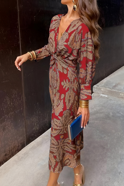 Midi Jurk met Bloemen Mooie Details Stijlvol