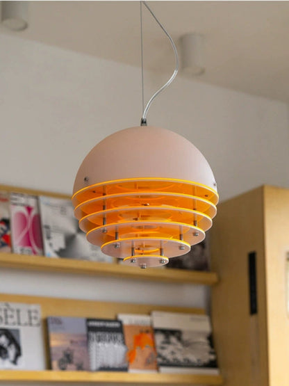 Stijlvolle Hanglamp Bauhaus Design Oranje-Wit Sfeerverlichting voor Moderne Interieurs