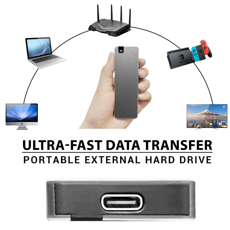 Externe SSD Schijf Draagbaar met Aluminium Behuizing Grijs Rood Blauw 1TB 2TB 4TB 8TB Snelle USB 3.2 Gegevensopslag Veilige Data Back-up Zakformaat Externe Harde Schijf Reisbestendig