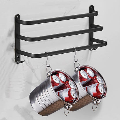 Handdoekenrek Aluminium Wandmontage Badkamer 40cm 60cm Zwart 2 3 Bar