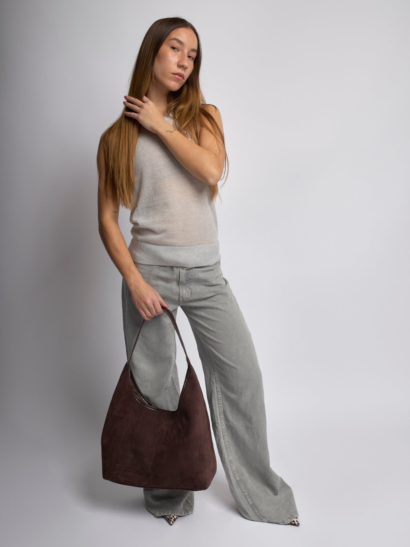 Halfronde Leren Tote Tas Vegan en Duurzaam