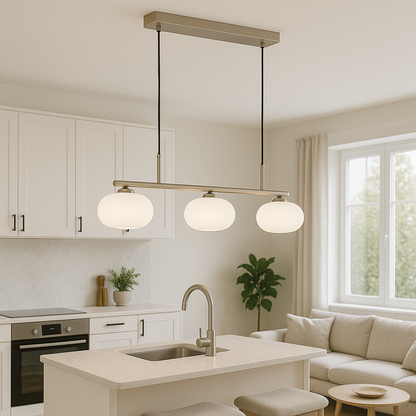 Bauhaus 3-kops hanglamp glas metaal zwart kookeiland eetkamer verlichting moderne design lamp minimalistisch interieur