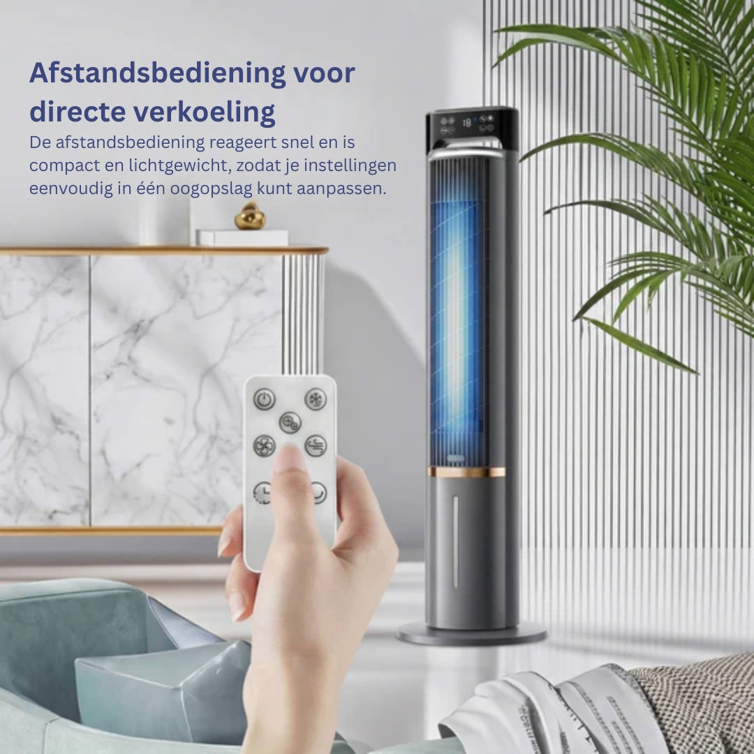 Draagbare Luchtkoeler met Watertank en Timerfunctie – Stil en Krachtig voor Slaapkamer en Kantoor