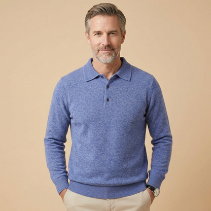 Mannen Poloshirt Lange Mouwen Stijlvol Klassiek