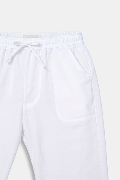 Heren Joggingbroek Wit Knoopsluiting Elastisch