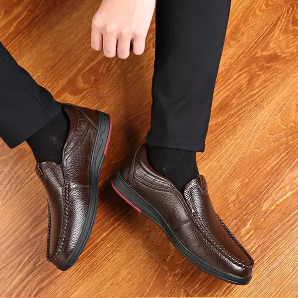 Leren Herenschoenen Casual Loafers Comfortabele Zolen