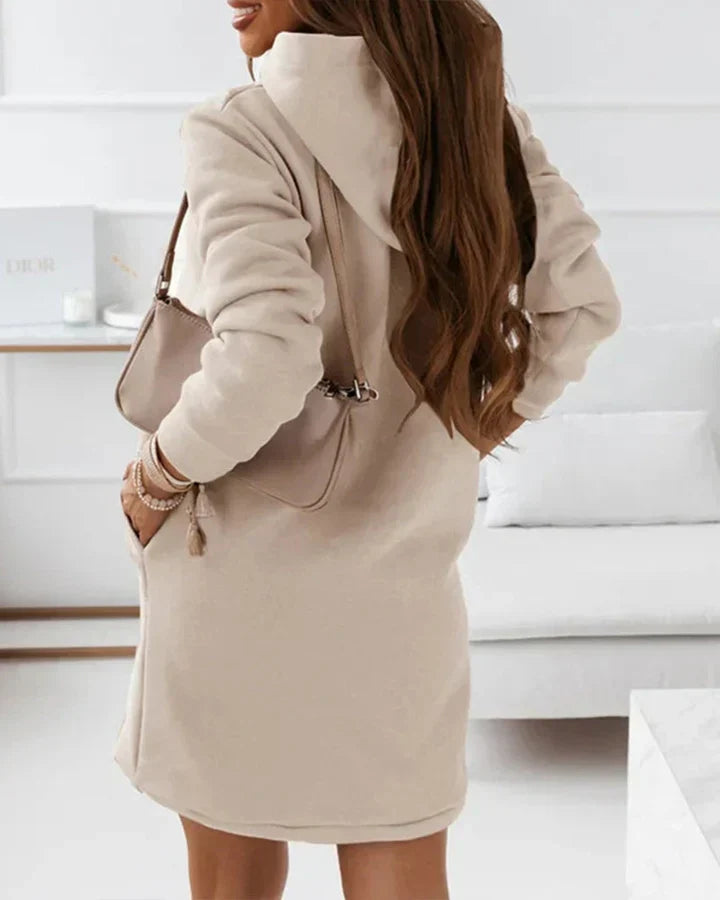 Dames Hoodie Katoen Rits Voor Casual Kleding