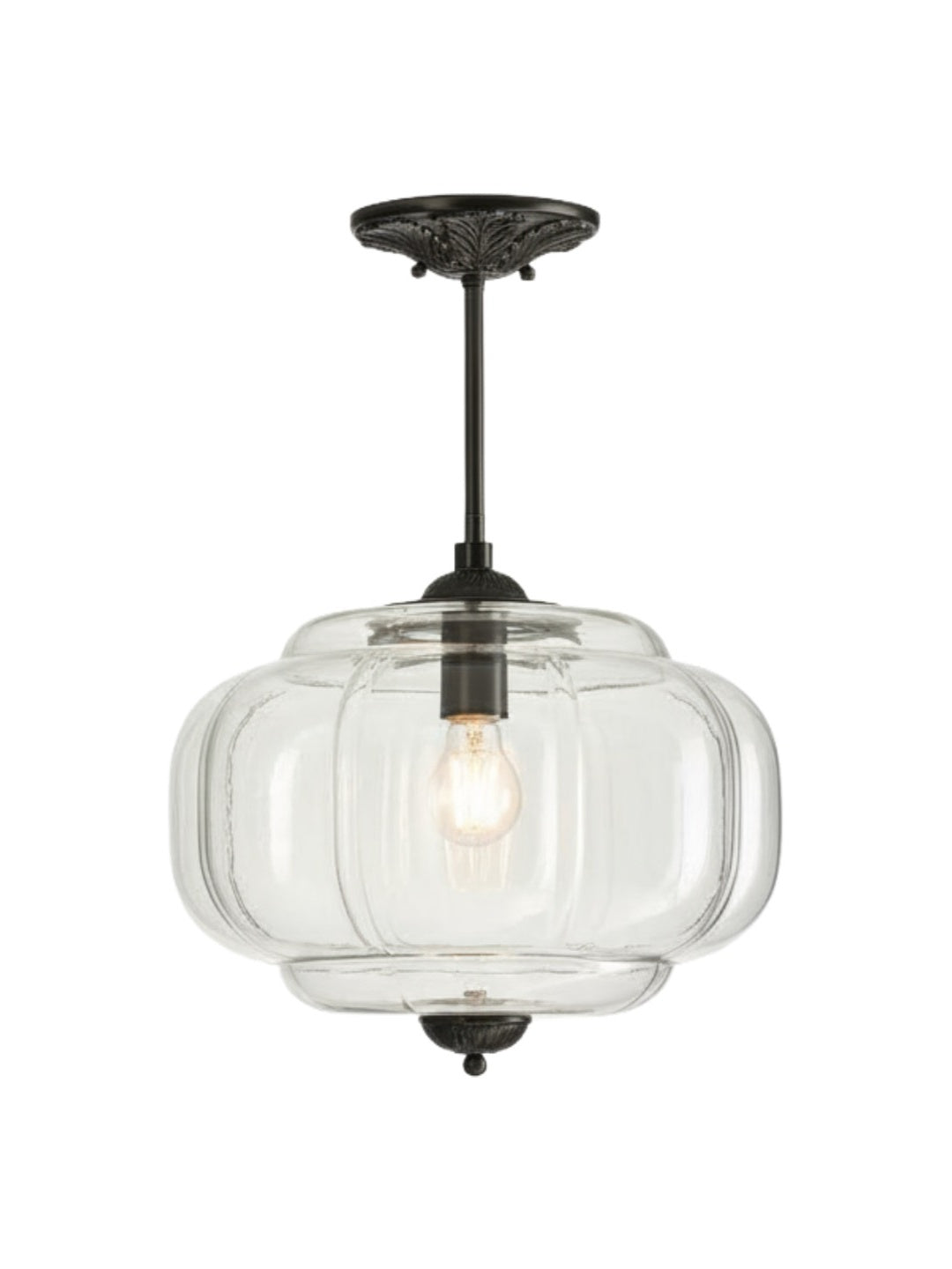 Vintage Melkglas Plafondlamp Geschulpt Rand Wit Roze Groen Blauw Helder Mat Glas Semi-Flush Hanglamp Messing Zwart Finish