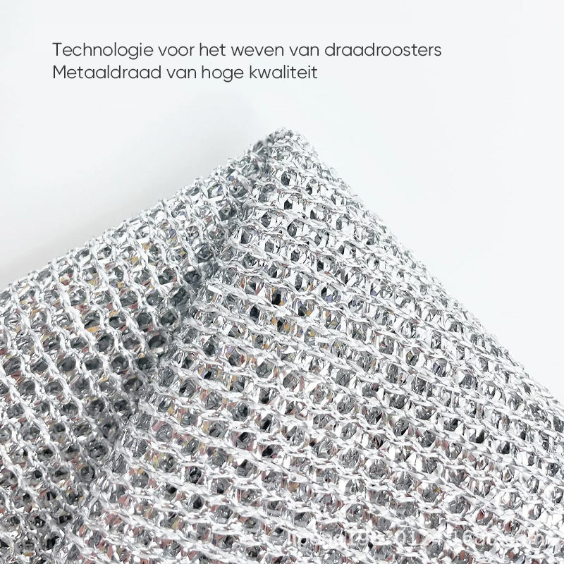 Draadafwasdoek Metaal – Krasvrij Schoonmaken van Pannen, Fornuis & Servies | Herbruikbaar & Duurzaam