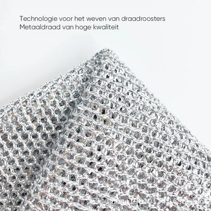 Draadafwasdoek Metaal – Krasvrij Schoonmaken van Pannen, Fornuis & Servies | Herbruikbaar & Duurzaam