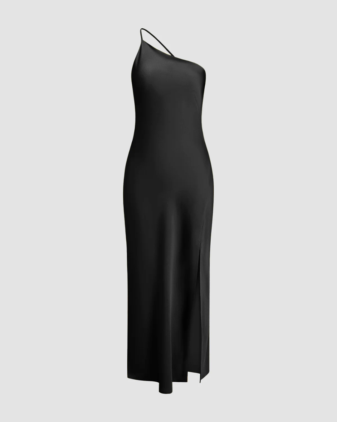 Elegante Avondjurk van Satijn met Hoge Split