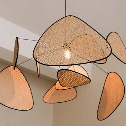 Hanglamp Rotan Handgeweven Zwart Naturel E27 Woonkamer Eetkamer Boho Scandinavisch