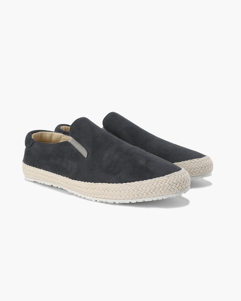 Suède Herenschoenen Espadrille Slip-On Sneaker met Jute Zool - StudioMarella