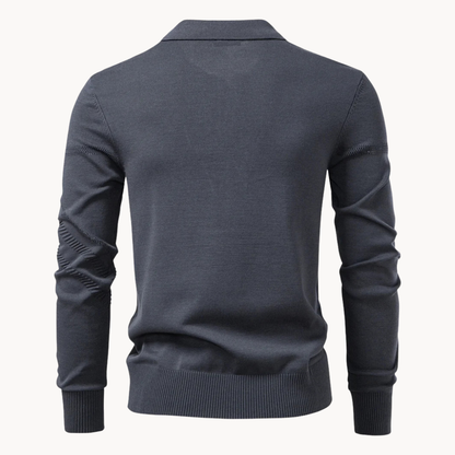 Heren Polo Shirt Gebreid met Subtiele Structuur