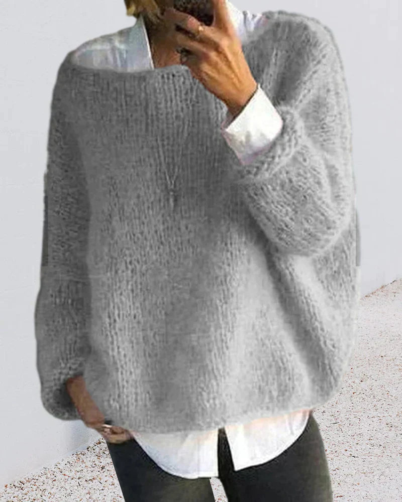 Dames Trui Off-shoulder Zacht Bontkleuren