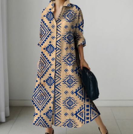Dames Overhemdjurk Korte Mouw Elegante Zomerjurk