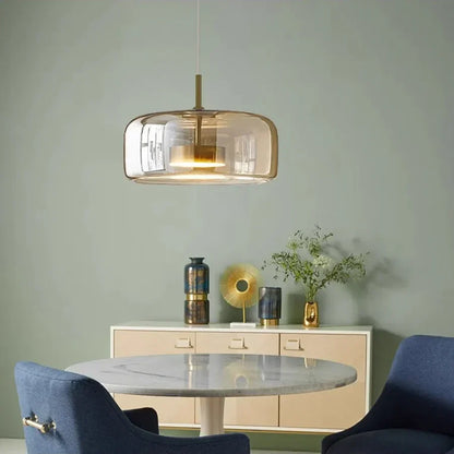 Nordische Hanglamp Glas LED Cognac Rookgrijs Scandinavisch