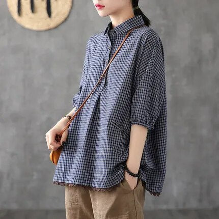 Vrouwelijke Blouse Korte Mouwen Zomerse Jurkstijl
