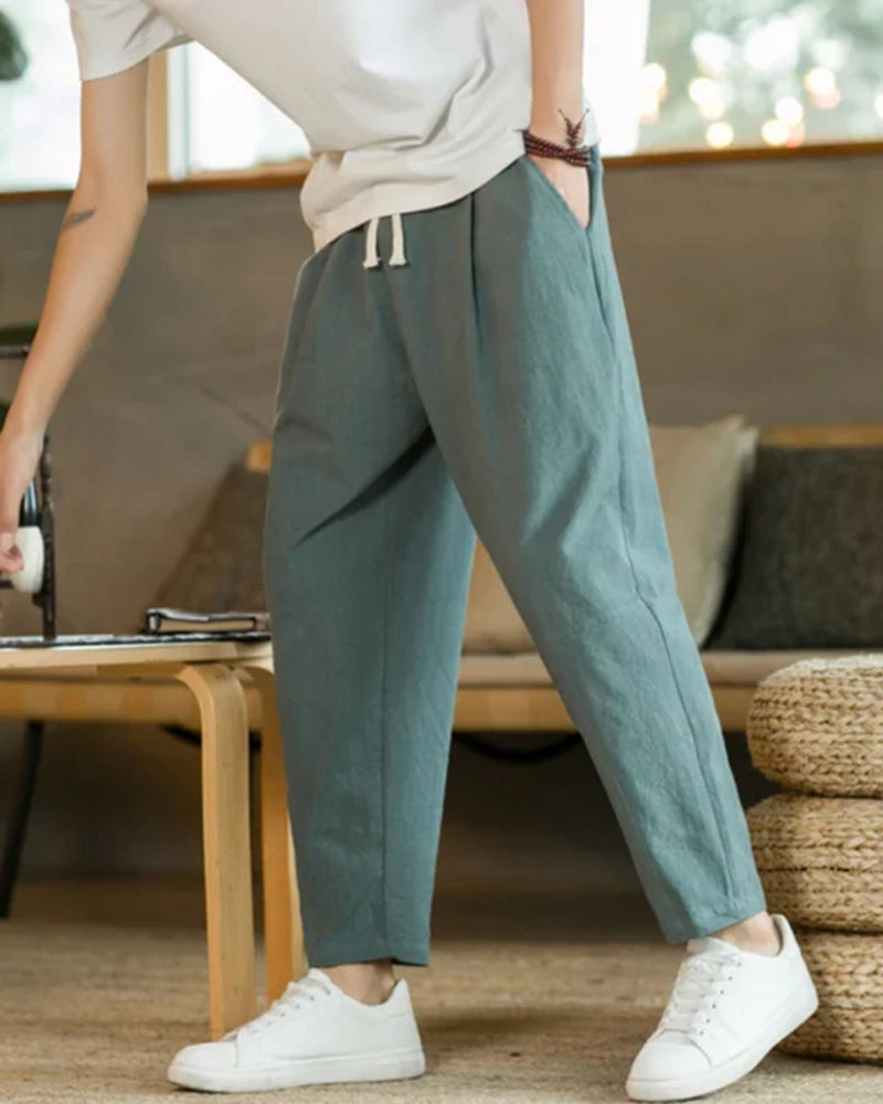 Zomerbroek Plissé Locker Model met Koord → Zomerbroek Plissé Locker Met Elastiek Koord