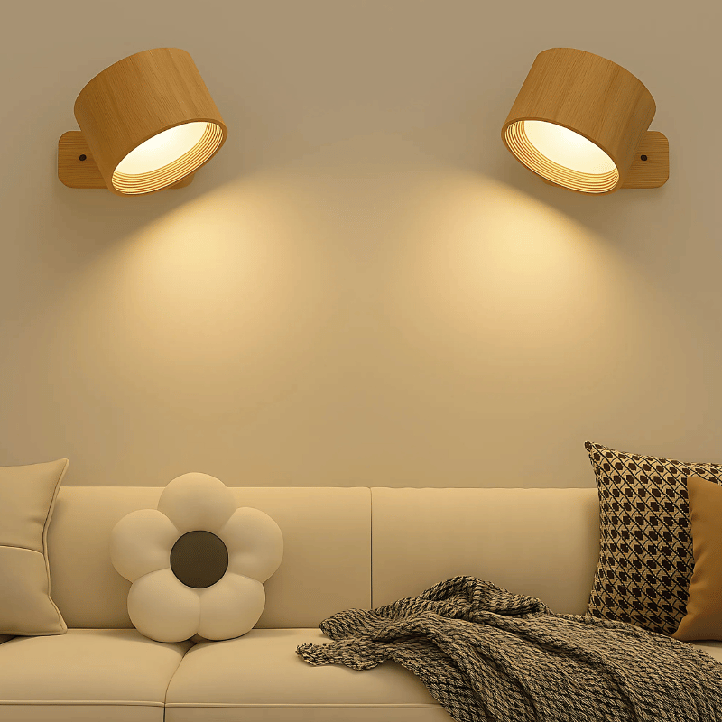 LED Wandlamp Draadloos met Accu en 360° Draaifunctie | Compact Design voor Woonkamer, Slaapkamer, Leeshoek, Hal | Instelbare Kleurtemperatuur Warmwit Neutraalwit Koudwit | Oplaadbare Verlichting 2000mAh