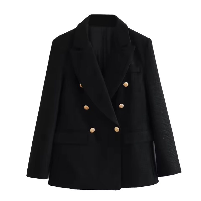 Dames Blazer Elegant met Reverskraag en Knopen