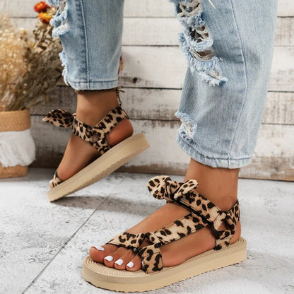 Luipaardprint Sandalen Dames Leer Zomer Schoenen