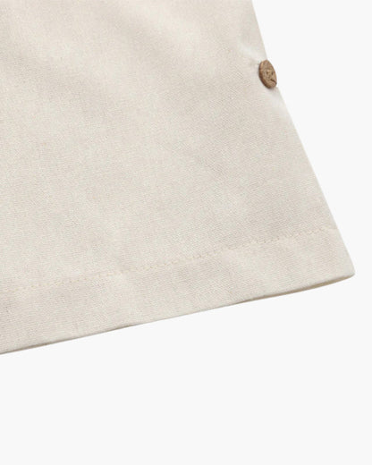 Linnen Poloshirt voor Heren Zomer met Borstzak Korte Mouw